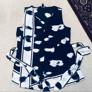 Banana Republic blue and white print blouse